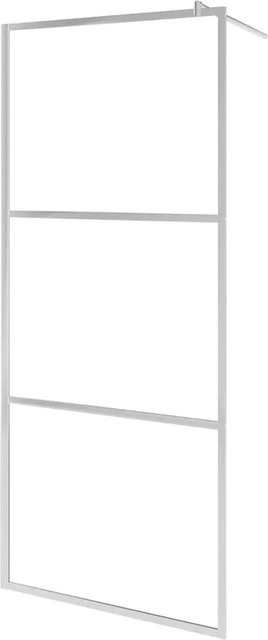 vidaXL Duschwand für begehbare Dusche aus klarem ESG-Glas, rechteckig, Farbe: transparent/silber, B: 140 cm, H: 195 cm - Bild 1