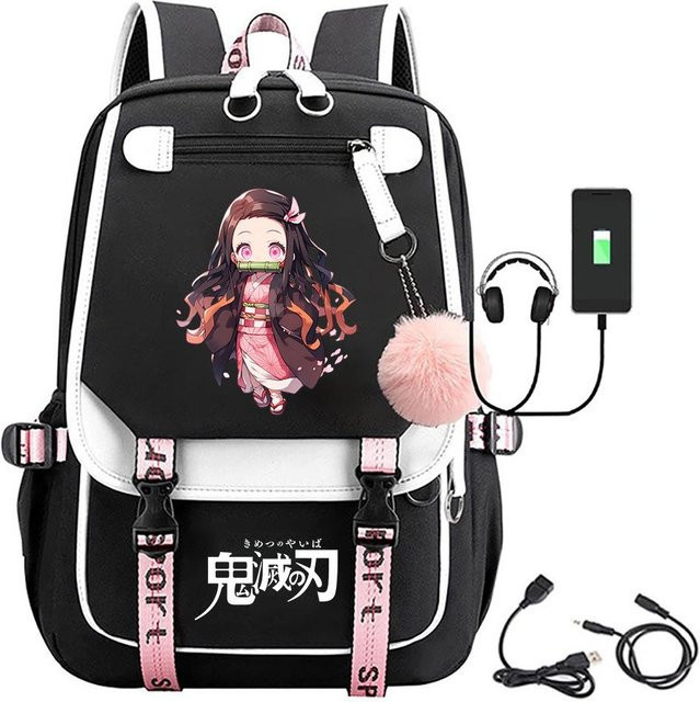 3-teiliges Schulrucksack-Set in Schwarz aus Oxford-Stoff mit großem Fassungsvermögen inklusive Federmäppchen und Schultergurt - Bild 1
