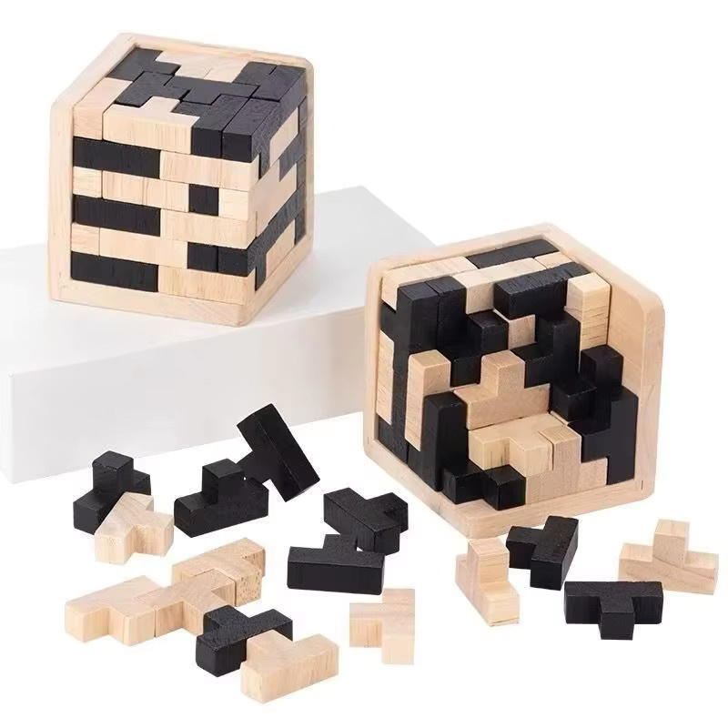Luban 3D-Würfel-Puzzle, Holzspielzeug, 54-teiliges Set - Bild 3