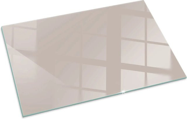 Tulup Funkenschutzplatte aus Glas für Kamin und Öfen, Beige, B: 100 cm, H: 70 cm - Bild 1