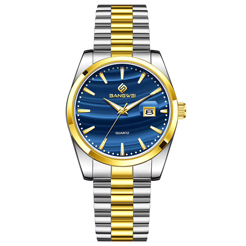 BANGWEI Armbanduhr Quarz, Edelstahl, Blau, Herren - Bild 7