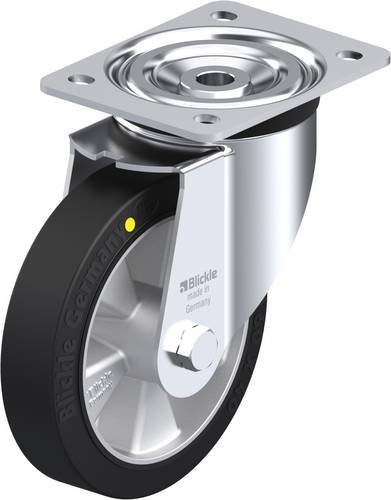Blickle L-ALEV 161K-EL Lenkrolle in Schwarz/Grau mit Schraubplatte, Rad-Durchmesser: 160 mm, Tragfähigkeit: 300 kg - Bild 1