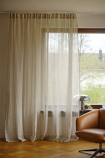 Jotex ELLEN Leinenvorhang extra breit, beige, Höhe: 300 cm - Bild 1