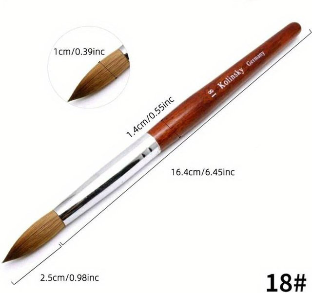 OTRESS Acryl-Nagelbürste mit Holzgriff, 18# - Bild 1
