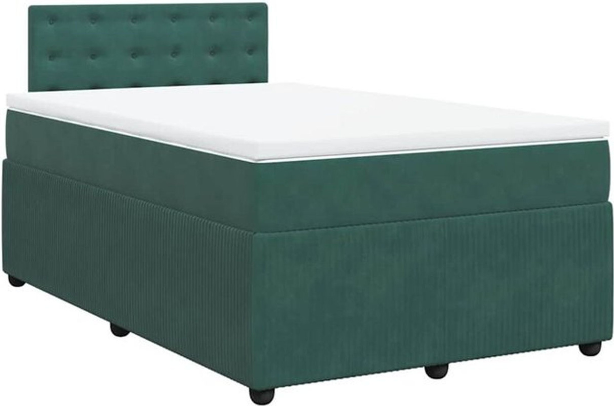 vidaxl Boxspringbett mit Matratze in Grün aus Samt, B/T/H: 190 x 120 x 100,5 cm - Bild 1