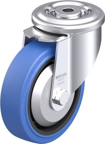 Blickle LKR-POEV 125KAD-SB-FA Stahlblech-Lenkrolle in Schwarz und Blau mit 125 mm Rad-Durchmesser und einer Tragfähigkeit von 250 kg - Bild 1
