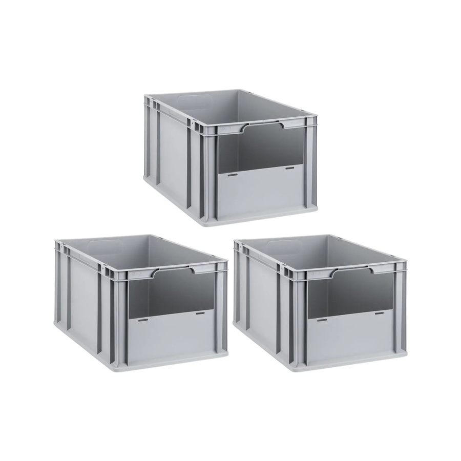 PROREGAL SuperSparSet 3x Eurobox NextGen Insight Eurobehälter Transportbox Grau H x B x T: 32 x 40 x 60 cm, 65 Liter - Bild 2