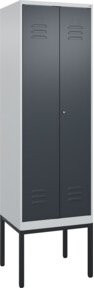 C+P Spind Classic PLUS Schwarz-Weiß-Spind mit 2 Abteilen, Anthrazitgrau, H x B x T: 212 x 60 x 50 cm - Bild 1