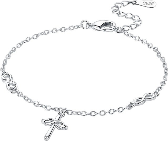 CYCUFF Armband, 925 Silber, Unendlichkeitssymbol Kreuz, Damen - Bild 1