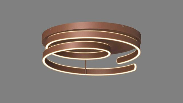 Pocoline LED-Deckenleuchte Taro in Braun, rund, H: 18 cm, D: 60 cm - Bild 1