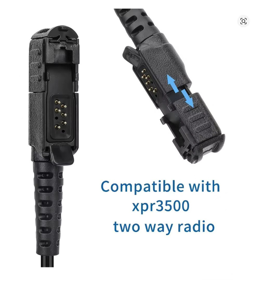 ABBREE Walkie-Talkie-Ohrhörer-Headset mit Mikrofon für Motorola XPR3000 XIRP6600 DP2000 MTP3200 DP2400 MTP3250 in Schwarz - Bild 4