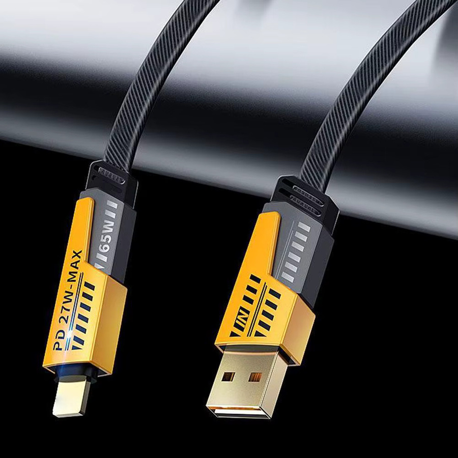 Multifunktionales 4 in 1 USB-C Schnellladekabel mit 65 W + 27 W Dual-Head für iPhone und Laptop, Schwarz - Bild 2