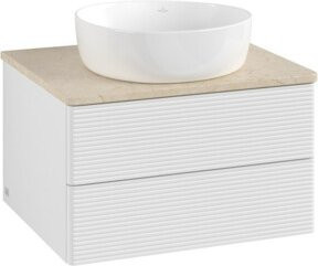 V&B Waschtischunterschrank Antao mit Frontstruktur in Weiß, B/T/H: 60 x 36 x 50 cm - Bild 1