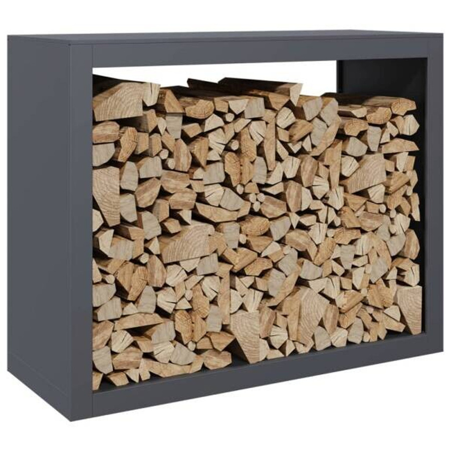 vidaXL Brennholzregal aus Metall in Anthrazit, B/T/H: 100 x 40 x 80 cm - Bild 3