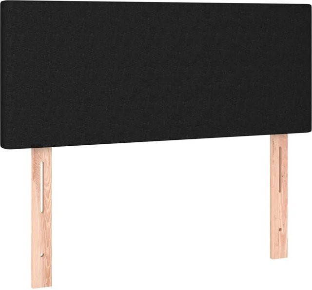 vidaXL Kopfteil Polsterteil in Schwarz aus Stoff und Lärchenholz, B/T/H: 90 x 5 x 78/88 cm - Bild 1