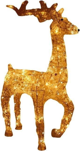 Lex XXL LED Acryl Hirsch Weihnachtsfigur in Gold mit warmweißem Licht, Höhe: 120 cm - Bild 1