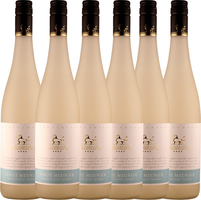 Die Winzer vom Weinsberger Tal Rebsortenlinie Pinot Meunier Blanc de Noir Qualitätswein trocken 6 x 0,75 l - Bild 1