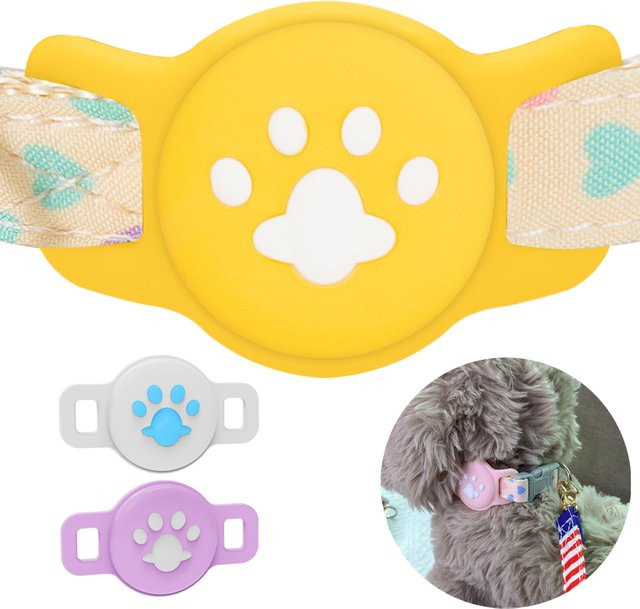 Silikon Schutzhülle für Apple AirTag in Blau als Haustier Zubehör für Hund und Katze zur Befestigung am Halsband - Bild 1