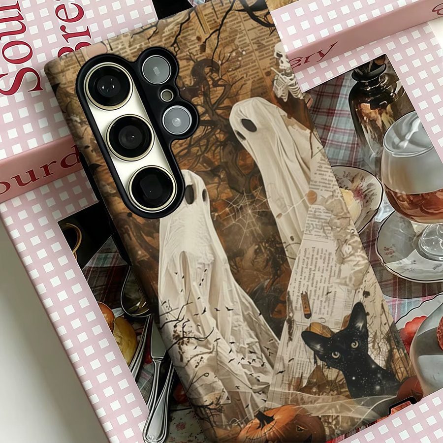Stoßfeste Vintage Halloween Geister Handyhülle für Samsung Galaxy S25 Ultra, S24 und S23 Ultra Plus in Multicolour - Bild 4