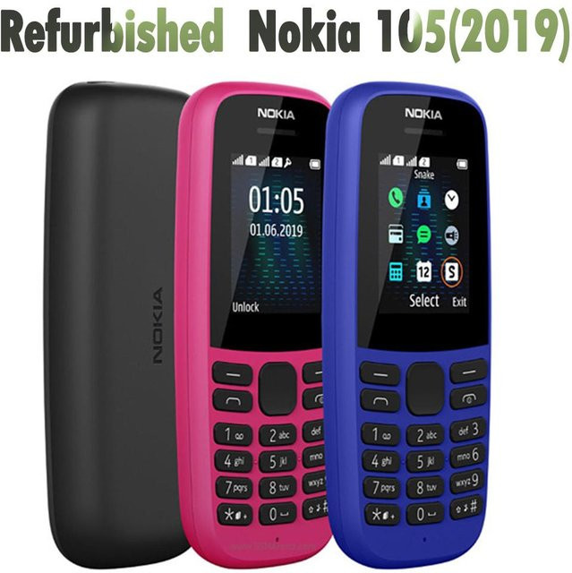 Refurbished Nokia 105 (2019) Mobiltelefon Dual SIM in Schwarz - Bild 1