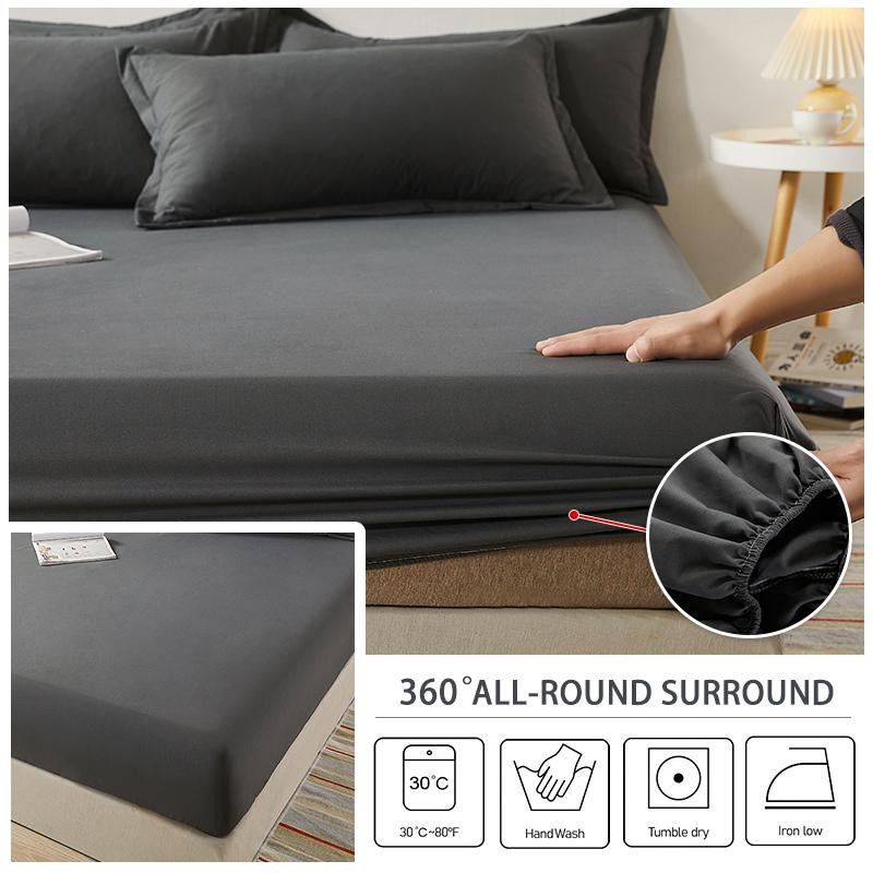 Rutschfestes Spannbettlaken aus Polyester mit Gummibändern für Einzel- und Doppelbetten B/T/H: 90 x 200 x 10 cm - Bild 2