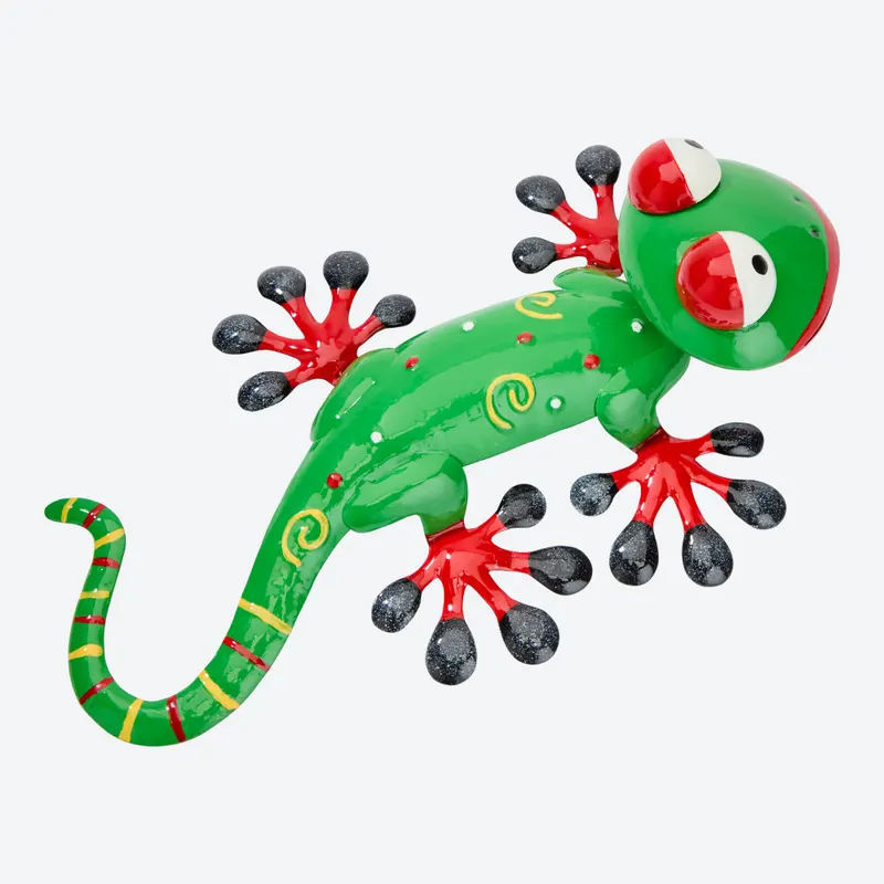 NKD Wandhänger Gecko Hängeornament aus Metall in Grün, B/H/T: 26 x 17 x 5 cm - Bild 2