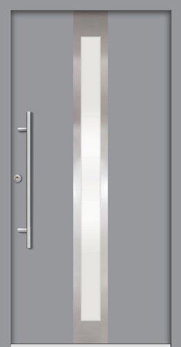 Splendoor Sicherheitshaustür RHODOS Prime RC2 aus Aluminium in Verkehrsgrau mit Glaseinsatz, Höhe: 210 cm, Breite: 100 cm, Tiefe: 7 cm - Bild 1