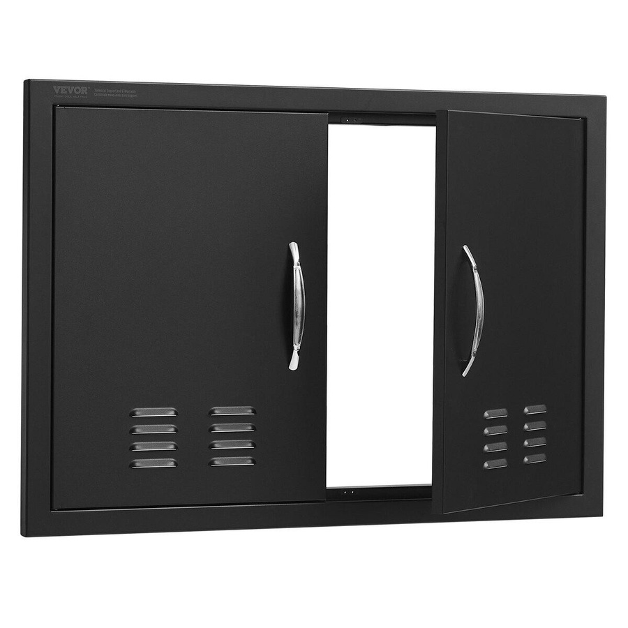 Buying Solutions MB Grillzugangstür für Außenküche in Schwarz, bündig einsetzbare Doppeltür mit Griffen und Lüftungsschlitzen, B/H: 76,2 x 53,3 cm - Bild 9