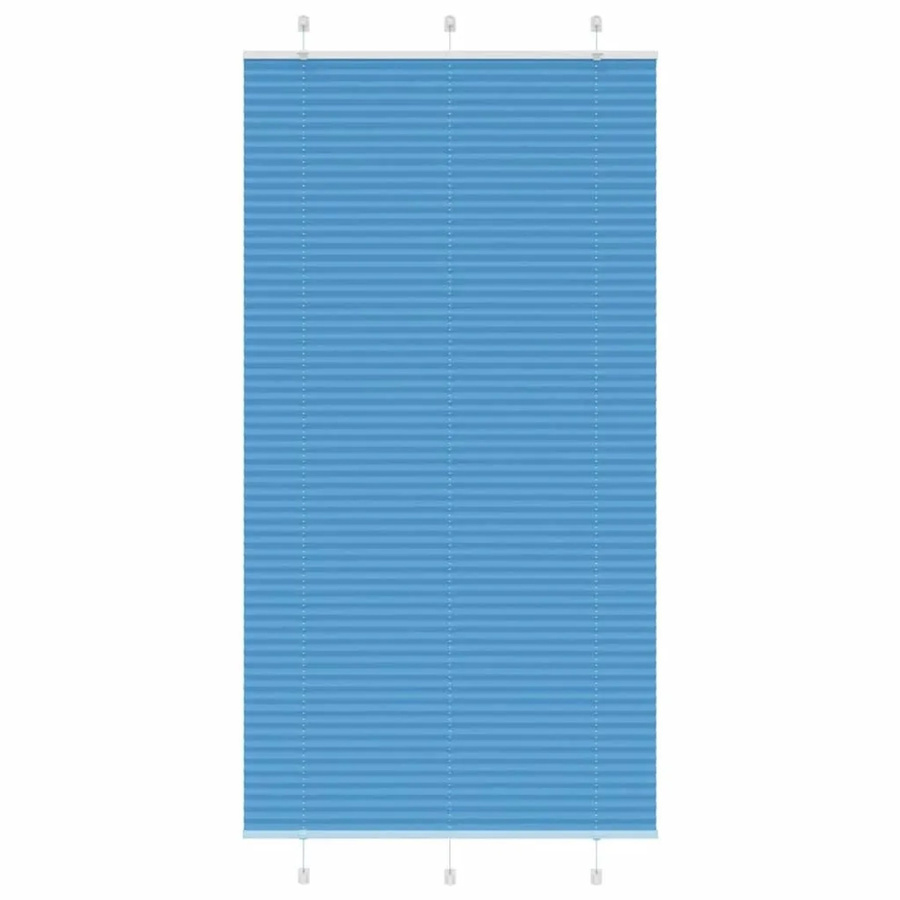 vidaXL Plissee Blau semi-transparent aus Polyester B: 105 cm, H: 200 cm - Bild 2