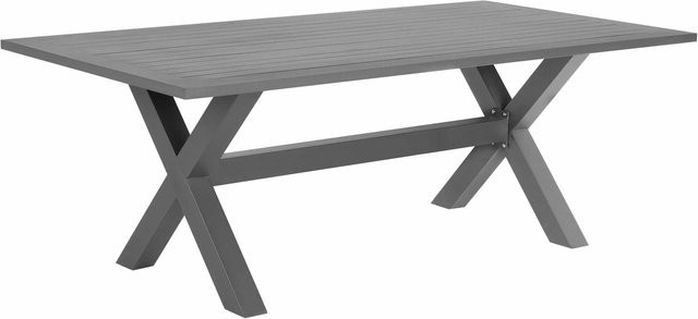 Beliani Gartentisch CASCAIS in Grau im Industrial-Design aus Metall und Holz, B/T/H: 200 x 105 x 74 cm - Bild 1
