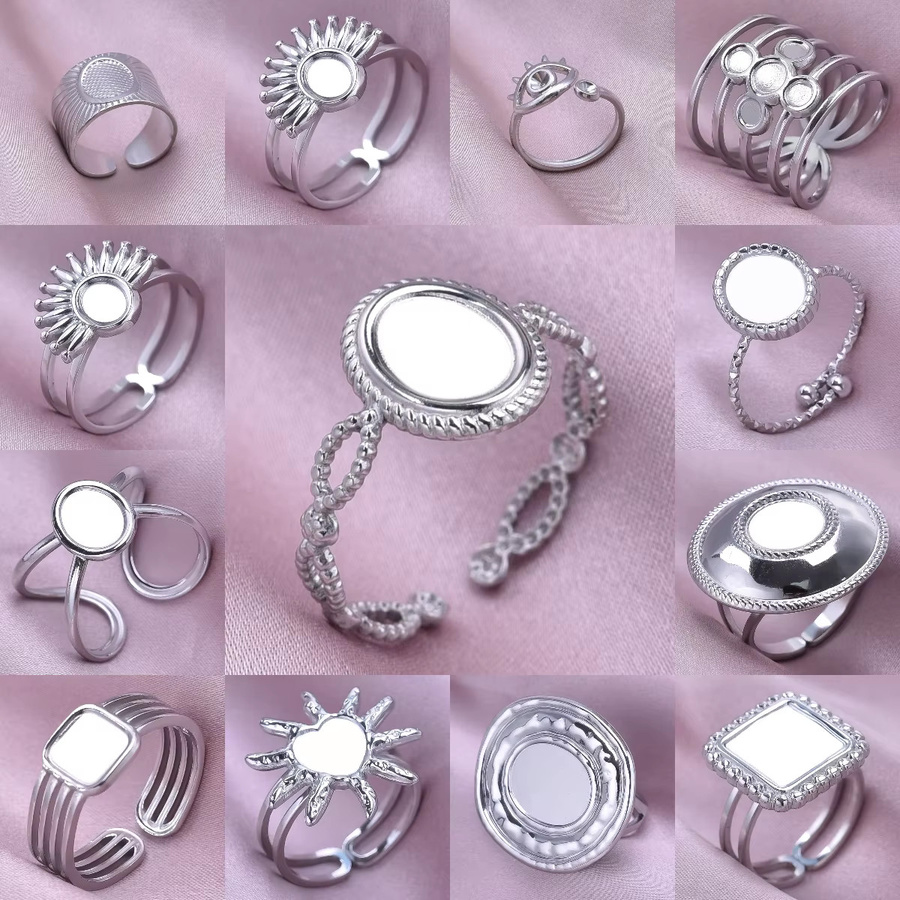 GLOWCAT Ringe Edelstahl, Silber, Damen - Bild 1