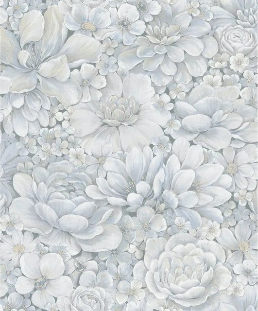 Marburg Vliestapete Botanica Floral in Blau-Grau mit Art Nouveau Design - Bild 1