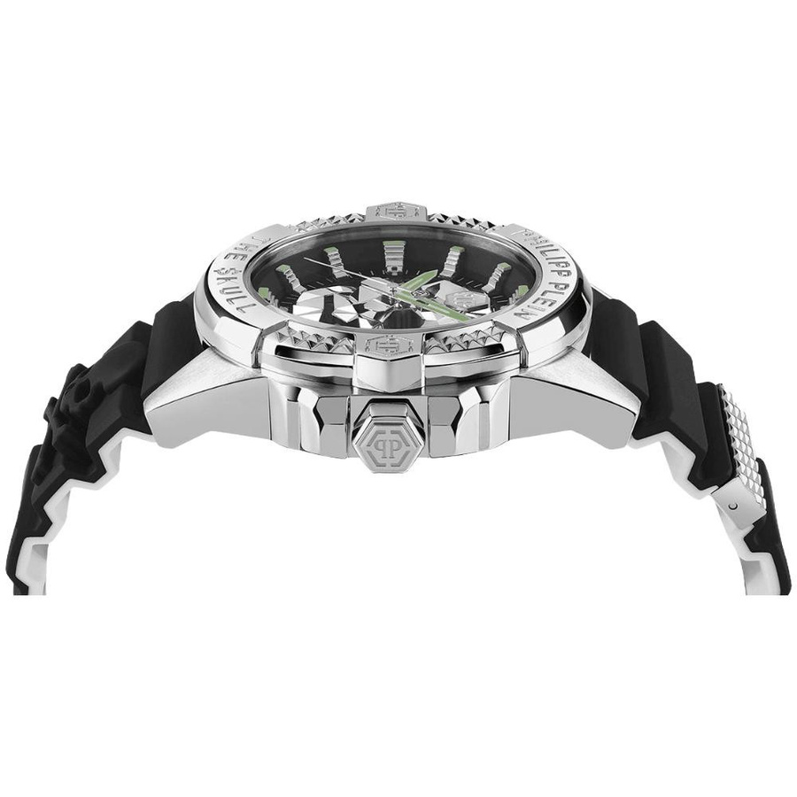 Philipp Plein Herrenuhr, Quarz, Edelstahl, 44 mm, Schwarz, Silikon - Bild 2