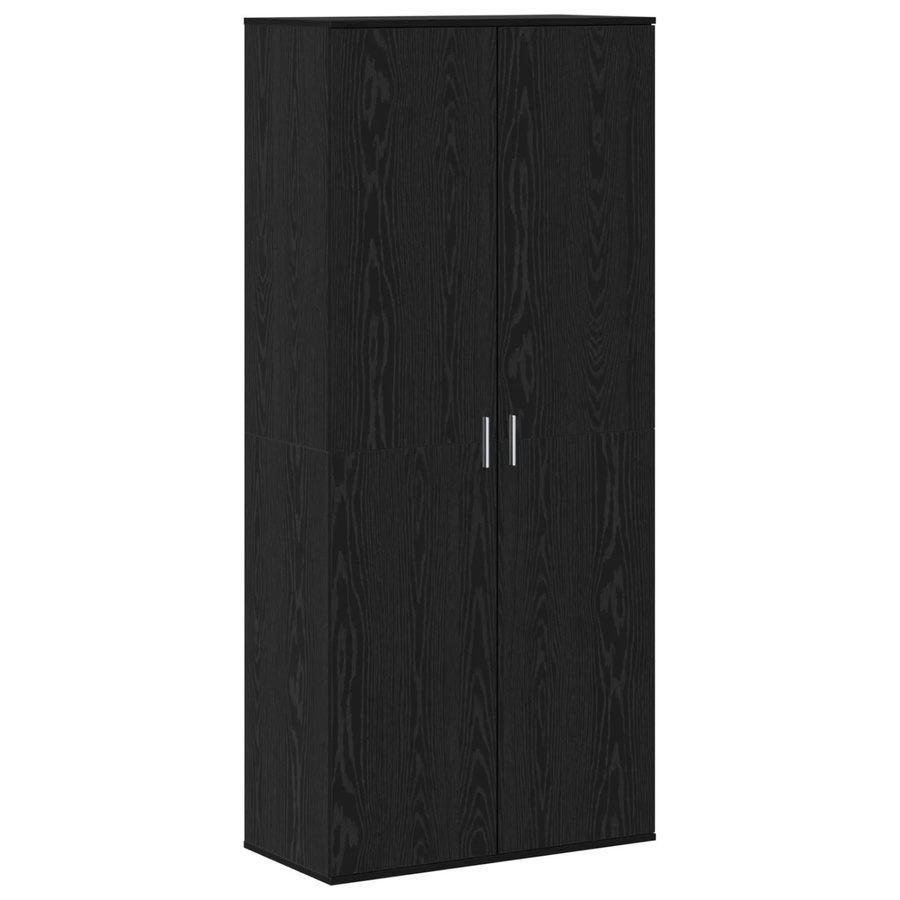 vidaXL Hochschrank in Schwarz und Eichen-Optik mit Regalböden, B/T/H: 80 x 39 x 178 cm - Bild 2