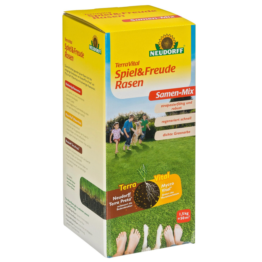 Neudorff Terra Vital Spiel- und Freuderasen Samen-Mix für die Rasenspielwiese, 1,5 kg - Bild 2