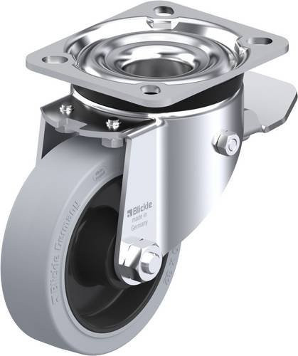 Blickle Lenkrolle LK-POEV 100XR-1-ST-SG mit Feststeller in Schwarz-Grau, Rad-Durchmesser: 100 mm, Tragfähigkeit: 200 kg - Bild 1