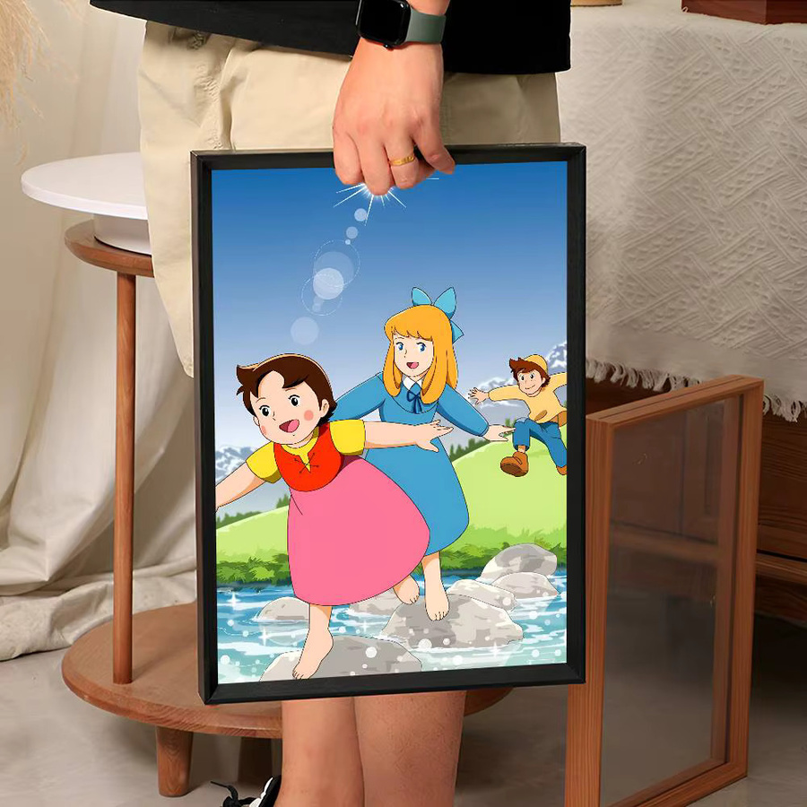 Kayou Cartoon H-Heidi Poster, selbstklebender Kunst-Aufkleber aus wasserfestem Papier, Mehrfarbig, B: 20,0 cm, H: 20,0 cm - Bild 4