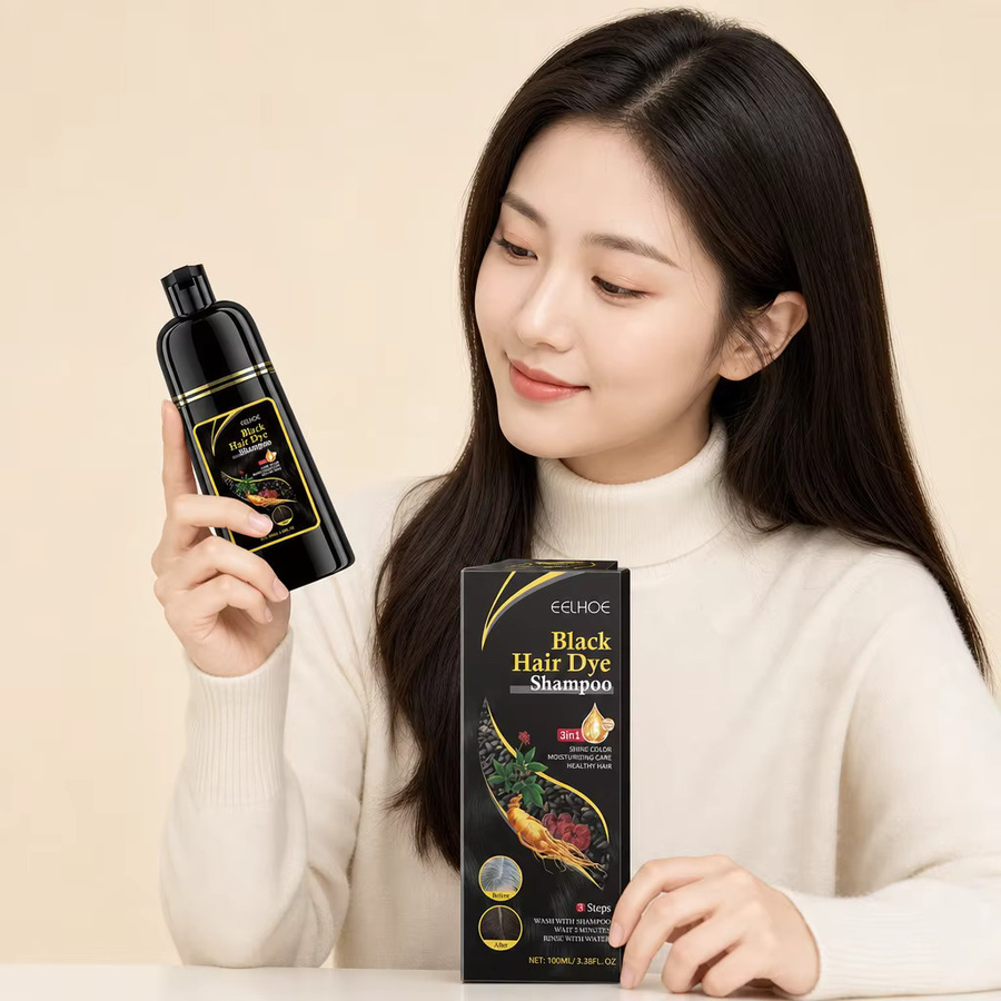 eelhoe 3-in-1 Haarfärbeshampoo Schwarz, Ginseng, Unisex - Bild 3