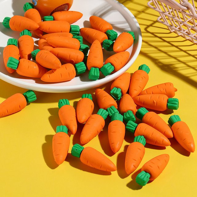 Niedlicher Karotten Radiergummi in 3D-Design für Kinder und Büro, Orange - Bild 1