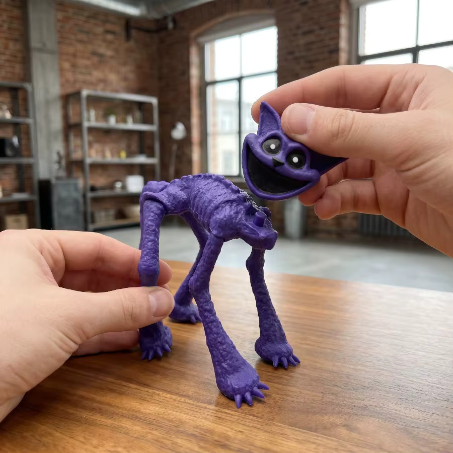 Bandai Smiling Critter CatNap Actionfigur Lila Katze als Tischfigur und Deko-Statue - Bild 5