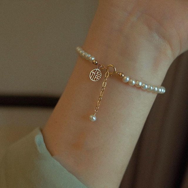 Lucky Star Jewelry Armband, Imitationsperlen, Gold, Messing, Damen - Bild 1