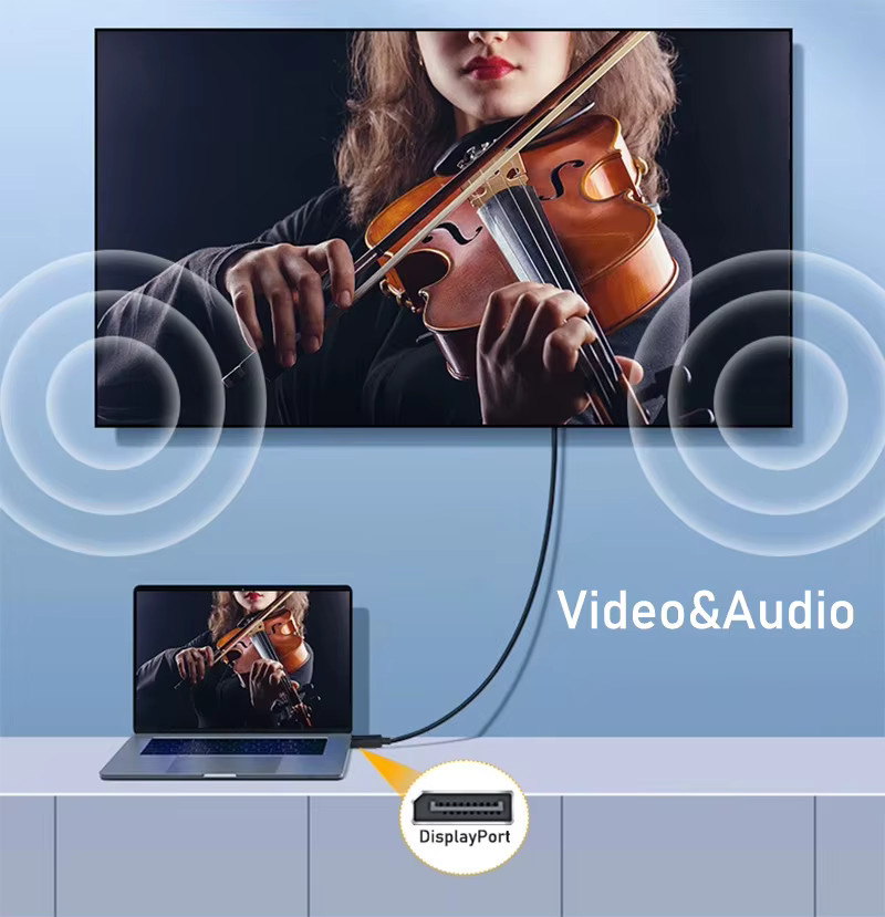 VBDWRM DisplayPort-auf-HDMI-Kabel in Schwarz für 4K UHD und 1080P bei 60 Hz - Bild 4