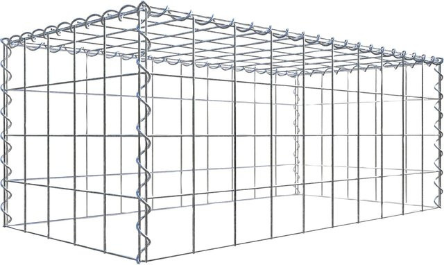 Gabiona Gabione-Anbaukorb Typ 3 aus Stahl, silbergrau, B/T/H: 40 x 100 x 50 cm, Maschenweite 10 x 10 cm - Bild 1