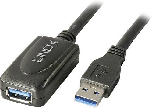 Lindy USB 3.2 Gen1 Aktivverlängerungskabel USB-A auf USB-A, Schwarz, 5,00 m - Bild 1