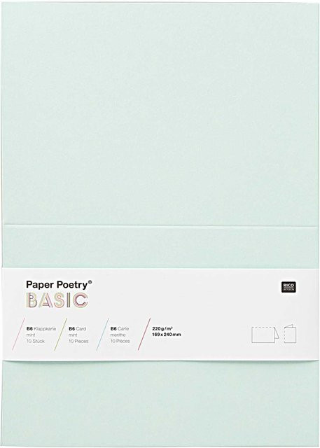 Rico Design Paper Poetry Klappkarten Basic B6 in Mint, 10 Stück - Bild 1