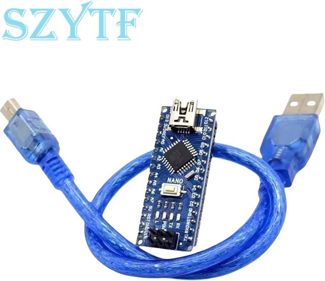 SZYTF Nano 3.0 Micro-Controller-Board ATmega328 5V 16M mit CH340 Treiber und Micro-USB Anschluss in Blau und Beige - Bild 1