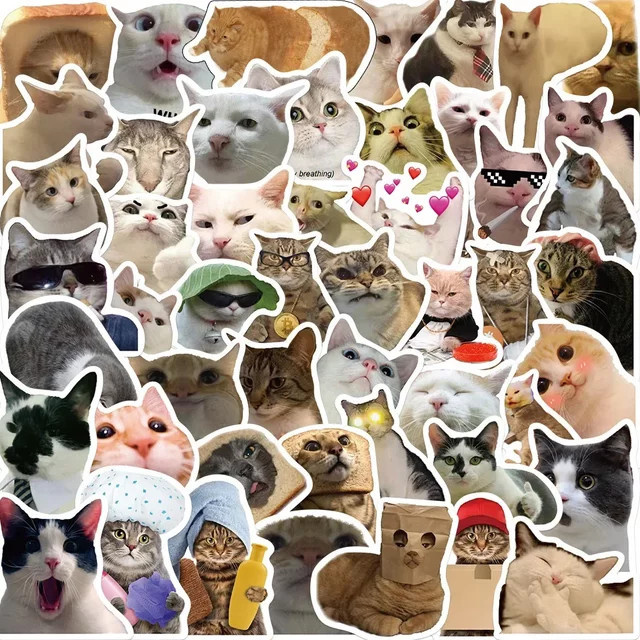 GOGOTU Meme Tier Katze Kitty Aufkleber, 50-teiliges Set - Bild 1