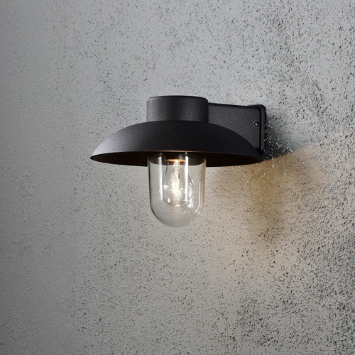 Konstsmide Außenleuchte Mani in Schwarz, moderne Wandleuchte aus Metall und Glas mit IP44 Schutz, B/H/T: 29 x 21 x 31 cm - Bild 3