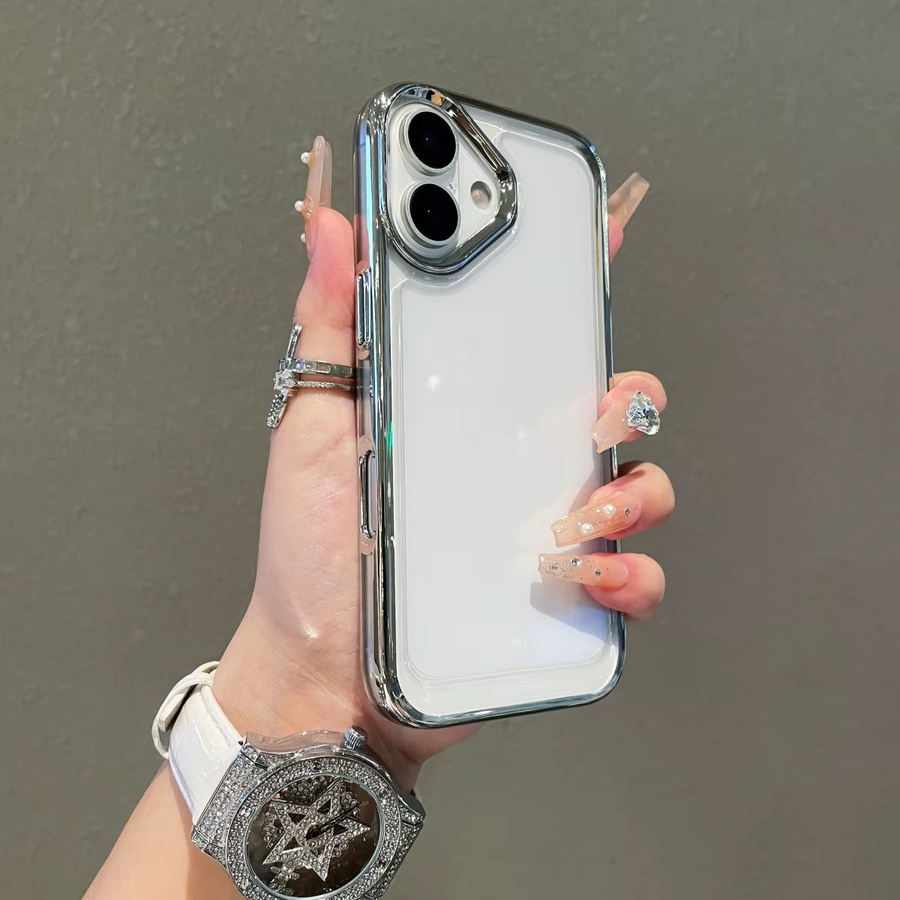 Stoßfeste und transparente Handyhülle für iPhone 17 bis iPhone 11 Pro Max Plus in Grau und Transparent - Bild 2
