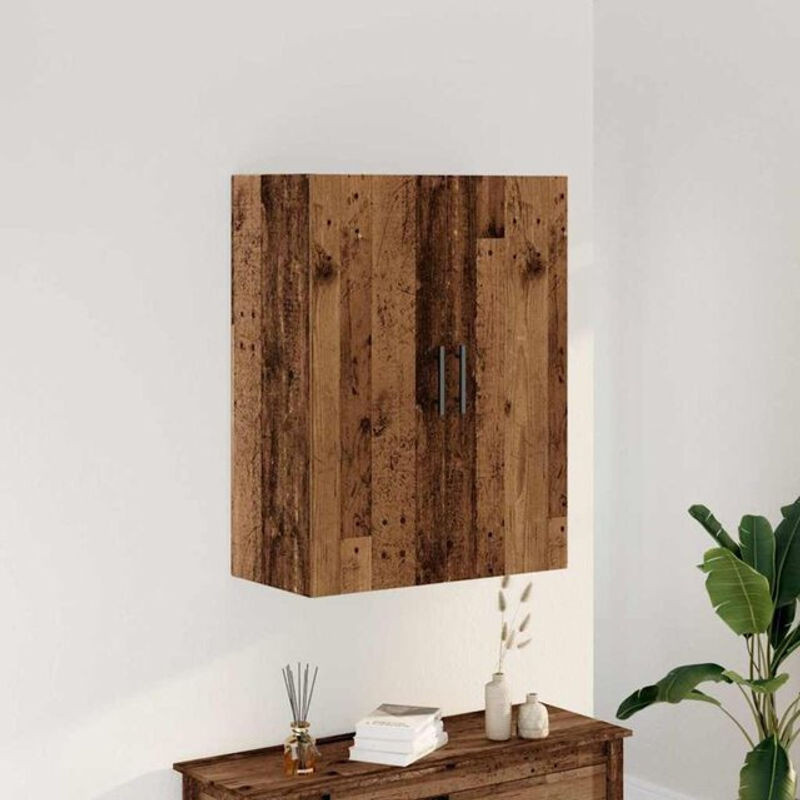 Wandschrank Vidaxl in Altholz-Optik Braun im Landhausstil mit Drehtüren, B/T/H: 69,5 x 34 x 90 cm - Bild 1